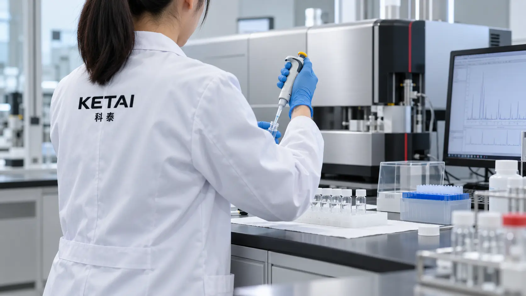 化学分析操作概念场景,AI 生成示意